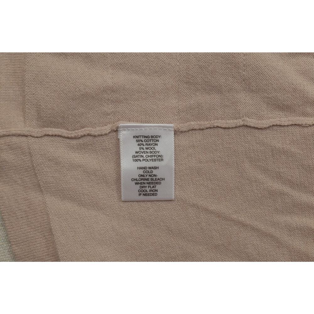 Ann Taylor LOFT Ruffle Trim Wrap Cardigan Sweater NWT Tan Pink Size S Cotton Ble - Picture 7 of 8